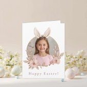 Personalized Easter Bunny Photo Greeting Card カード