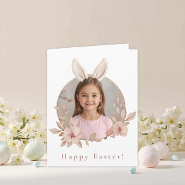 Personalized Easter Bunny Photo Greeting Card カード