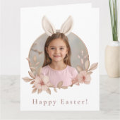 Personalized Easter Bunny Photo Greeting Card カード (正面)