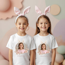 Personalized Easter Bunny Photo Kids T-Shirt Tシャツ