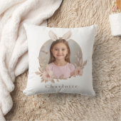 Personalized Easter Bunny Photo Pillow for Kids クッション (ブランケット)