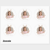 Personalized Easter Bunny Photo Stickers for Kids ラウンドシール (シート)
