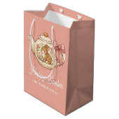 Personalized Easter Bunny Teapot Floral  ミディアムペーパーバッグ (裏面アングル)