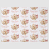 Personalized Easter Bunny Teapot Floral  薄葉紙 (正面)