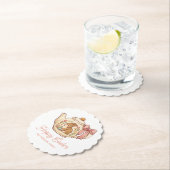 Personalized Easter Bunny Teapot Floral Party ペーパーコースター (インサイチュ)