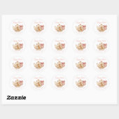 Personalized Easter Bunny Teapot Floral Party ラウンドシール (シート)