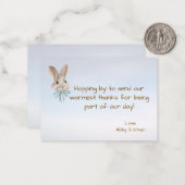 Personalized Easter Bunny Thank You Card ノートカード (正面/裏面インサイチュ)