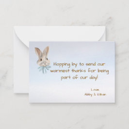 Personalized Easter Bunny Thank You Card ノートカード