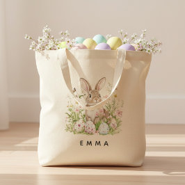 Personalized Easter Bunny Tote Bag with Name トートバッグ