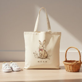 Personalized Easter Bunny Tote Bag with Name トートバッグ