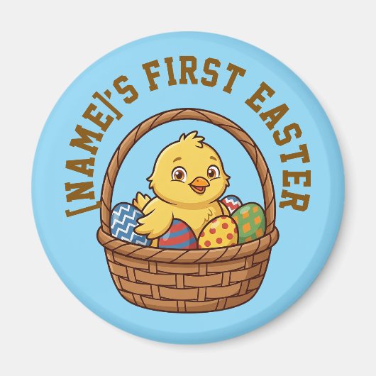 Personalized Easter Chick Magnet | Vinyl Glossy マグネット (正面)