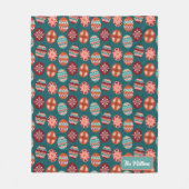 Personalized Easter Egg Family Name Blanket フリースブランケット (正面)