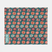 Personalized Easter Egg Family Name Blanket フリースブランケット (正面(横))