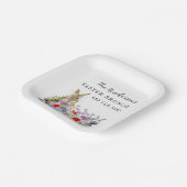 Personalized Easter Egg Hunt Brunch Bunny Floral ペーパープレート (傾斜あり)