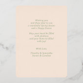 Personalized Easter Family Photo Gold Ribbon Bow 箔シーズンカード (裏面)