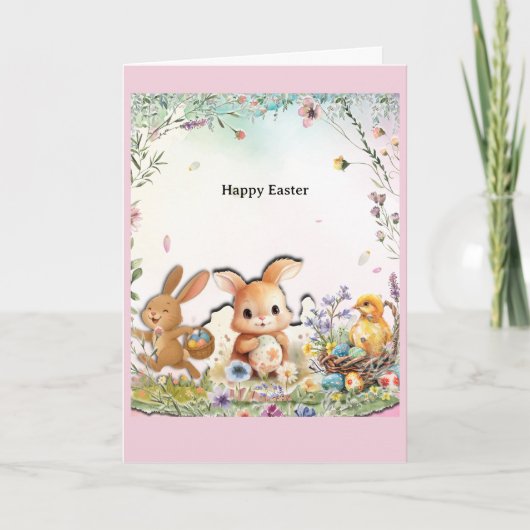 Personalized Easter Folded Greeting Card カード (正面)