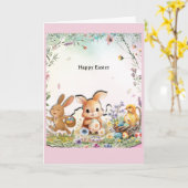 Personalized Easter Folded Greeting Card カード (黄色い花)