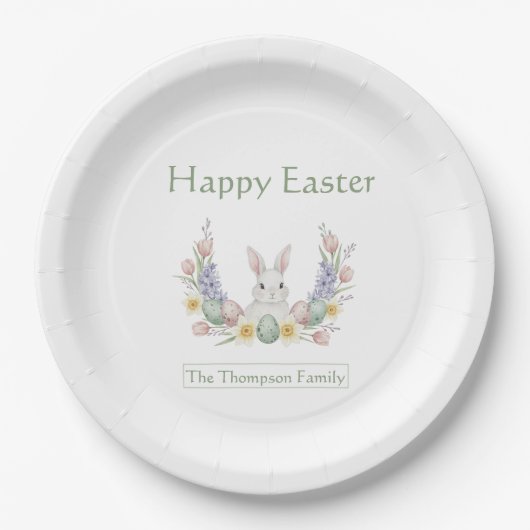 Personalized Easter Party Plates ペーパープレート (正面)