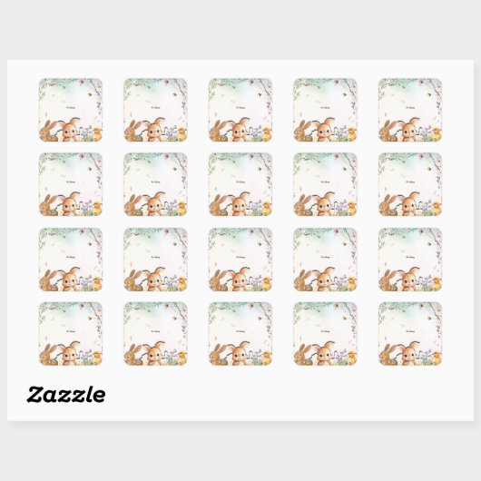 Personalized Easter Stickers スクエアシール (シート)
