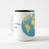 Personalized Eco-Globe Minimalist Planet ツートーンマグカップ (正面左)