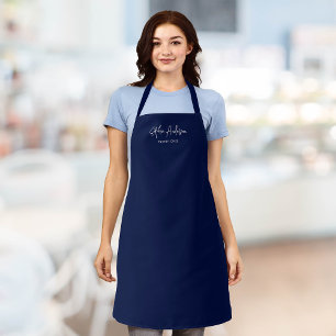Personalized Editable Colors Trendy Modern Script エプロン