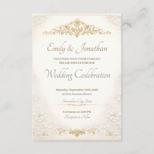 Personalized Editable Wedding Enclosure Cards エンクロージャーカード (正面)