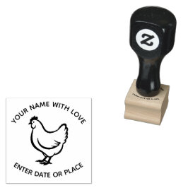 Personalized Egg Stamp – Custom Chicken Egg Stamp  ラバースタンプ