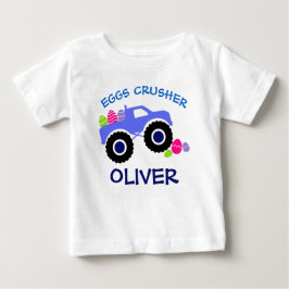Personalized “Eggs Crusher” Monster Truck Easter ベビーTシャツ