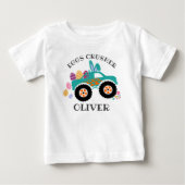 Personalized “Eggs Crusher” Monster Truck Easter T ベビーTシャツ (正面)