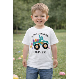 Personalized “Eggs Crusher” Monster Truck Easter T ベビーTシャツ