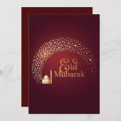 Personalized Eid Mubarak Elegant card シーズンカード (正面/裏面)