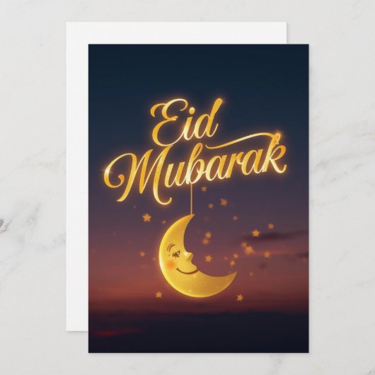 Personalized Eid Mubarak Greeting card 招待状 (正面/裏面)