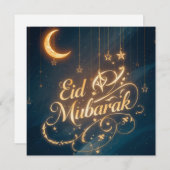 Personalized Eid Mubarak  Modern Greeting  Card 招待状 (正面/裏面)
