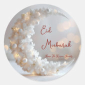 Personalized Eid Mubarak Muslim modern  ラウンドシール (正面)