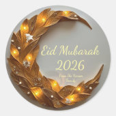 Personalized Eid Mubarak Muslim modern Classic  ラウンドシール (正面)