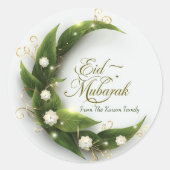 Personalized Eid Mubarak Muslim modern Classic  ラウンドシール (正面)