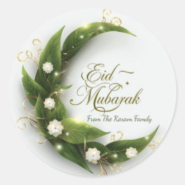 Personalized Eid Mubarak Muslim modern Classic  ラウンドシール