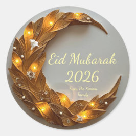 Personalized Eid Mubarak Muslim Stickers Gifts ラウンドシール