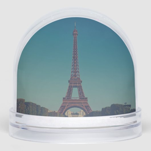 Personalized Eiffel Tower Snow Globe Custom Design (正面)