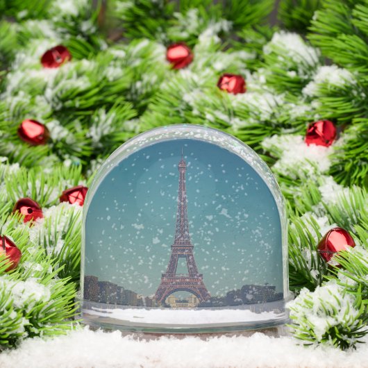 Personalized Eiffel Tower Snow Globe Custom Design (クリスマス)