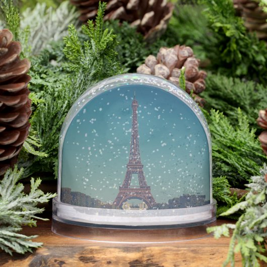 Personalized Eiffel Tower Snow Globe Custom Design (冬)