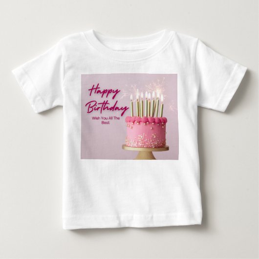 Personalized Elegant Birthday Greeting Card with P ベビーTシャツ (正面)