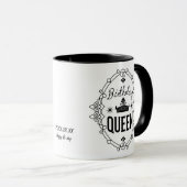 Personalized Elegant Birthday Queen Typography マグカップ (正面右)