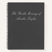 Personalized Elegant Black Journal Gift with Name ノートブック (正面)