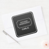 Personalized Elegant Black Square Food Labels  スクエアシール (封筒)