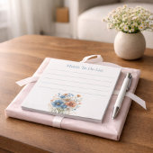 Personalized Elegant Blue Floral To-Do List ノートパッド