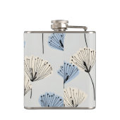 Personalized Elegant Blue Flower Illustration フラスク (裏面)