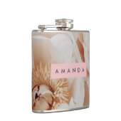 Personalized Elegant Blush Peony Floral Art フラスク (右)