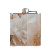 Personalized Elegant Blush Peony Floral Art フラスク (裏面)