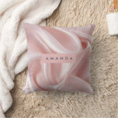 Personalized Elegant Blush Pink Satin Design クッション (ブランケット)